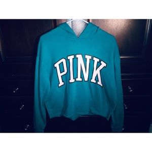 Comfy & Cute PINK Logo Hoodie Slightly Cropped M